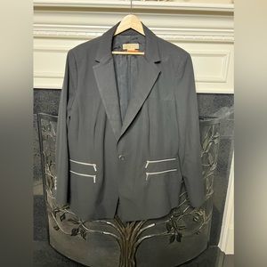 Black Michael Kors Blazer- Light Weight zipper details